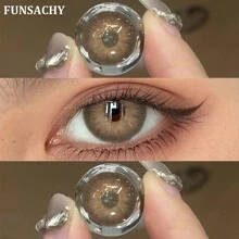 FUNSACHY METATRON Series Brown Contact Lenses, 14.2mm Natural Color Soft Disposable Contact Lenses, Suitable For Halloween Cosplay - Rust Brown - View 6