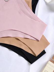 GUKOO 3pcs  Print Comfortable Self-Adhesive Women's Thong Panties