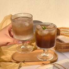 4 件/2 件复古设计向日葵浮雕冰淇淋杯、甜点果汁杯、咖啡布丁杯、饮料高脚杯 - 彩色 - 查看 7