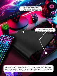 Mouse Pad Gamer p/ Desktop Borda Costurada Estampas Diversos Jinx Anime