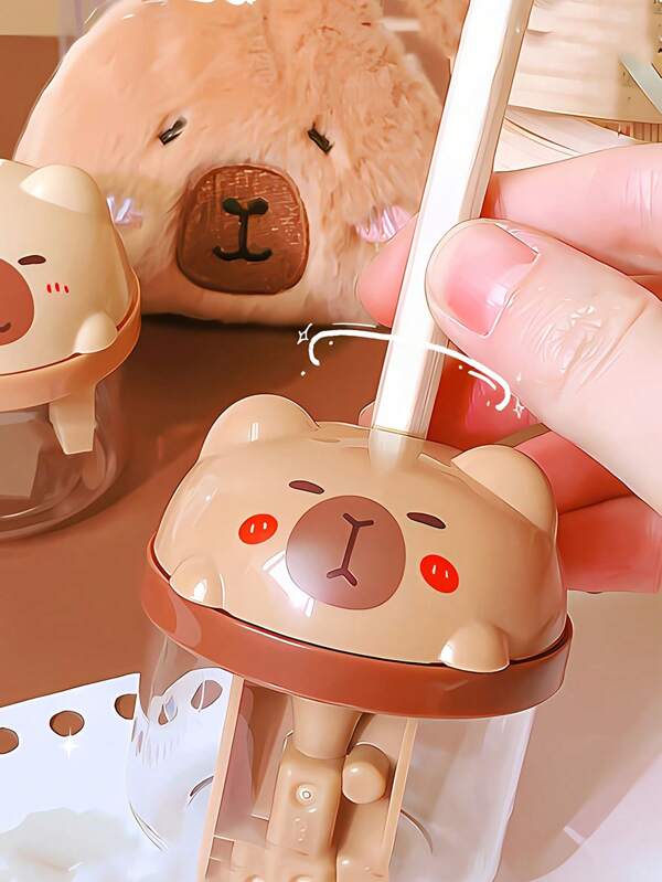 1pc schattige Capybara-ontwerp handmatige puntenslijper, willekeurige kleuren en stijlen, cartoon draagbare puntenslijper geschikt voor school- en kantoorgebruik, geschikt voor potloden en make-uppotloden, compacte studentenpuntenslijper, bureaudecoratie draagbare puntenslijper, schoolbenodigdheden voor kinderen prijzen, geliefd bij jongens en meisjes, schoolbenodigdheden terug naar school