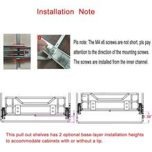 2 Tier Pull Out Cabinet Organizer (14" W X 21" D) Slide Out Wood Shelf Double Tier Kitchen Wire Basket With Chrome Finish…