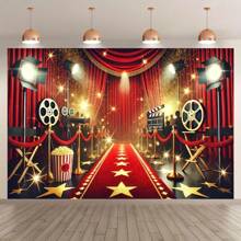 2 pezzi Telo da parete per premiere cinematografiche di alta qualità, in poliestere durevole, facile da appendere con occhielli, lavabile in lavatrice per decorazioni e photobooth da interno/esterno, perfetto per il Ringraziamento - Albicocca - Visualizzare 8