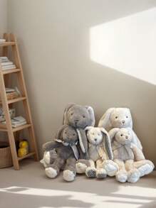 42cm/16.52inch Cute Bunny Plush Toys Soft Body Kids Cartoon Long Ears Rabbit Plushies Dolls Soft Velvet Animal Stuffed Festival Birthday Gifts Rabbit Beige Small Bunny Dolls Perfect Gifts For Holiday Spring Decor Easter Gifts - Multicolor - View 3