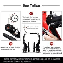 1 Set V Brake Complete Sets Front Rear Lever Kit BMX MTB Bike Bicycle With Tools - Black - View 4