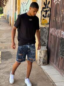 CVHM Jeans Short Bermuda Jeans For Men 100% Cotton GringBlack Slim Fit Original Blue - 黑色 - 查看 5