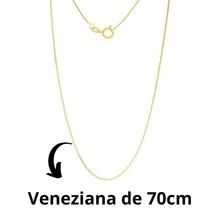 Colar Pingente Cruz Masculino Banhada em Prata - Antialérgica - Dourado - Visão 6