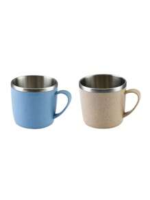 1/2 件不锈钢双层隔热手柄牛奶咖啡早餐杯 - 彩色 - 查看 13