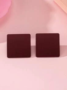 1 Pair Fashionable Simple Geometric Stud Earrings - Burgundy - View 4