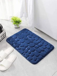 Cobblestone Embossed Bathroom Mat Non-Slip Bathtub Washbasin Rugs, Side Floor Mat, Bathroom Doormat Memory Foam Mat - Blue - View 5