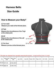 Leather Strap Bra Corset Top, Fashionable Chest Leather Strap Costume Accessory For Women, Sexy Party Wear - Black - View 5