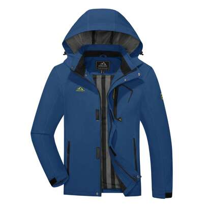 Men's Lightweight Windbreaker Rain Jacket Raincoat With Detachable Hood For Hiking Fishing Activewear