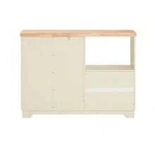 SoBuy FSB81-MI, Tủ phụ có 2 cửa kính, Tủ đựng đồ lò vi sóng, Tủ bếp, Tủ ăn, Tủ đựng đồ, Màu be và tự nhiên - Màu be - Xem 5