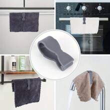(6 paquetes) - Ganchos de plástico de uso múltiple, estilo casual y antideslizantes para la cocina, el baño, el asa del horno, el lavavajillas, la estufa - Soportes seguros para toallas que evitan que se caigan