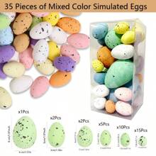 35 Spotted Box Mixed Color Easter Eggs Handmade Easter Eggs (Random Colors)
