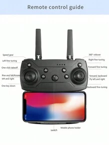 E99升级版初学者入门级遥控无人机。方便可折叠，配有储物袋。它是一款四轴飞行器，配有高清摄像头，可拍摄照片和视频。它具有高度保持功能，