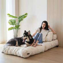 MAXYOYO Folding Sofa Bed, Convertible Sleeper Chair With Pillow Foldable Mattress With Back Support, Portable Fold Out Chair Bed Comfy Floor Sofa Lounge For Living Room Bedroom - 米色 - 查看 3