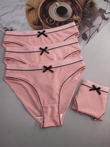 4pack Bow Front Brief - Dusty Pink - View 3