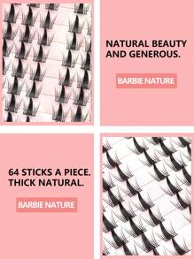 64 pièces Faux cils individuels personnels en manga, bouclés en C, naturels et doux, réutilisables, en grappe. Faciles à porter, à coller et à appliquer pour les débutants. Faux cils essentiels pour le maquillage