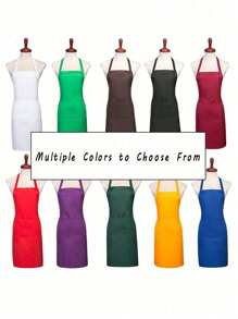 1/2/3pcs Oil-Proof With Pockets Kitchen Apron,Simple Style Apron With Pockets, Thickened Waist Apron, Fashion Housework Kitchen Household Workwear, Kitchen Supplies - Dirt-Resistant Waist Apron And Waist-Length For Cooking And Catering Men And Women Kitchen Supplies Fashionable Kitchen Workwear - Multicolor - View 2