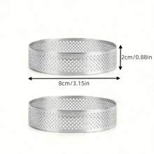 3/6/12/24 Stück Edelstahl runde Mousse-Kuchenringe, 8cm (3,15 Zoll), französische Dessert-Kuchenmolds aus Metall, geeignet für Mousse, Käsekuchen, Muffins, Kuchen, Tartenbacken