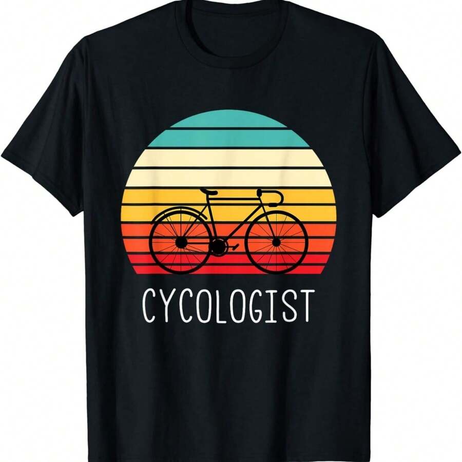 Funny Cycling & Bicycle Shirts Vintage Cycling & Cyclist Unisex T-Shirt - Black - View 1