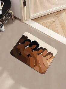 1 件北欧风格抽象绘画图案防滑柔软室内入口垫，适用于家庭、客厅、厨房、卧室、农舍、走廊、洗衣房、厨房地毯 - 彩色 - 查看 12