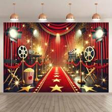 2 pezzi Telo da parete per premiere cinematografiche di alta qualità, in poliestere durevole, facile da appendere con occhielli, lavabile in lavatrice per decorazioni e photobooth da interno/esterno, perfetto per il Ringraziamento - Albicocca - Visualizzare 2