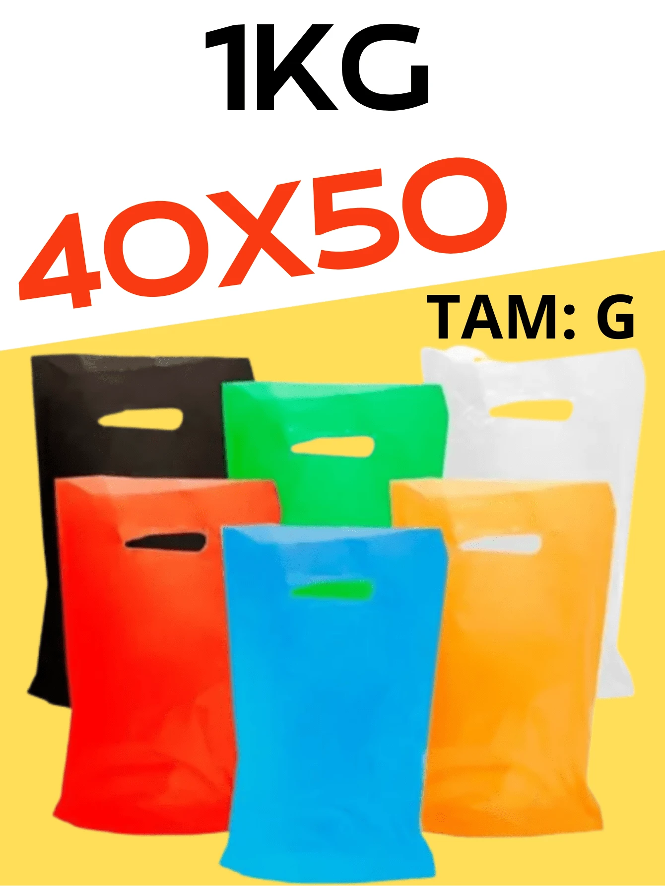Sacola Plástica Alça Vazada/Boca de Palhaço 40X50 1kg Grande 35/40 Sacolas
