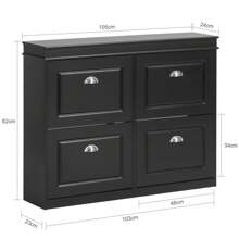 SoBuy FSR79-SCH Schuhschrank schmal mit 4 Klappen Schuhregal Schuhkipper mit 8 Ablageflächen Schuhkommode Schuhablage Schwarz BHT ca.: 105x82x24cm Schmaler Schuhschrank Schrank Schuhe Schuh Schrank Schuhaufbewahrung Schuhaufbewahrungsschrank Schuhaufbewahrungstruhe Schuhbank Schuhe Schrank Schuheschrank Schuhkasten Schuhkipper Schuhkommode Schuhregal Schuhregal Geschlossen Schuhregal Schmal Schuhregal Schmal Geschlossen Schuhschrank Schuhschrank Geschlossen Schuhschrank Hängend Schuhschrank Mit Türen Schuhschrank Schuhschränke Schuschrank Shoe Cabinet Aufbewahrungsbank Aufbewahrungsschrank Aufbewahrungstruhe Ayakkabı Dolabı Ayakkabılık Dolap Flurschrank Eingangsbereich Schwarz MDF (E1) 105x24x82 cm