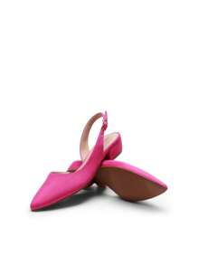 Womens Slingback Kitten Low Block Heels Pumps Closed Pointed Toe  Elegant Comfortable Dressy Pumps Wedding Casual Dress Shoes - 粉色 - 查看 5