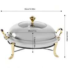 SENDERPICK 3 Liter Food Warmer Chafing Dish Warming Container For Household Cafeterias Hotel Restaurants School Canteens Banquets Buffets Breakfast Areas In Hotels Brunch Catering Parties Gold - 彩色 - 查看 6