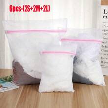 1/3/6pcs Nylon Zippered Laundry Bags, Garment Care Bags, Washing Mesh Bags, Knit Fabrics Protection Net Bags Set, For Clothing Washing Protection, Machine Washable, Household Use,Spring,Minimalist,Summer Tops - Pink - View 17