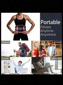 AXH USB Rechargeable Abs Stimulator Belt - Muscle Shaping Belt, Unisex Muscle Training Device, Abdominal Exerciser & Massager - Black - Black - View 3