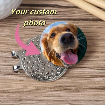 Set personalizado de marcador de bola de golf y pinza para gorra con foto de mascota, regalo de golf para hombre, regalo para golfista, regalo del Día del Padre, regalo para esposo, regalo para abuelo