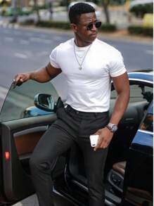 Men's Casual T-Shirt Slim Fit Basic Social Fashion