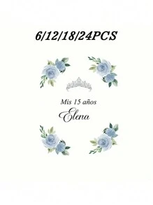 6/12/18/24 piezas Etiquetas personalizadas a prueba de agua para botellas, etiquetas de cumpleaños personalizadas con diseño de corona, regalos íntimos, opciones perfectas para familia y amigos, bodas, fiestas y eventos, regalos perfectos para cumpleaños, aniversarios, Día de San Valentín y otras ocasiones, artículos esenciales para bodas - Multicolor - Ver 36
