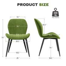 Nalupatio Dining Chair Set Of 2, Upholstered Dining Room Chairs, Mid-Century Modern Dining Chairs, Velvet Upholstered, Metal Legs, For Dining Room, Living Room - màu xanh lá - Xem 5