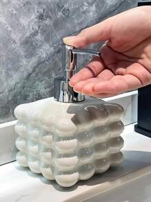 1pc Personalized 4-Ball Ceramic Soap Dispenser, Pump Bottle, Suitable For Bathroom Use, Soap Dispenser/Shower Gel Dispenser/Lotion Dispenser Back To School