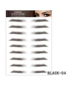 1 pieza Pegatina tatuaje de cejas de larga duración, herramienta de maquillaje de cejas postizas para hombres y mujeres, modificador de cejas natural y moldeador de maquillaje en forma de pegatina - Multicolor - Ver 4
