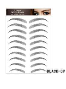 1 pieza Pegatina tatuaje de cejas de larga duración, herramienta de maquillaje de cejas postizas para hombres y mujeres, modificador de cejas natural y moldeador de maquillaje en forma de pegatina - Multicolor - Ver 2