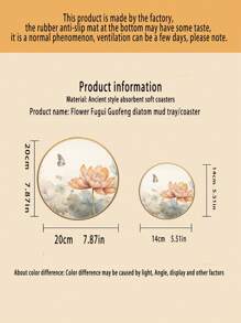 Heat Insulation Pad Waterproof Oil-Proof Round Placemat Coaster Bowl Plate Mat Anti-Scald Round Absorbent Dining Table Mat High-End Zen Chinese Style Tabletop Tea Coffee Mat Kitchen Draining Mat