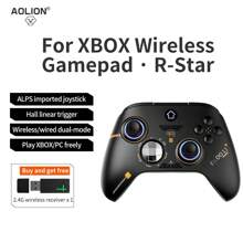 AOLION 无线 2.4G 兼容 游戏控制器适用于 One Series X/S 霍尔效应触发器 RGB 游戏手柄适用于 PC 游戏配件无线控制器兼容 Series X/S 蓝牙游戏手柄适用于 PC 版 Ones 游戏机 Steam 黑色 - 黑色 - 查看 3