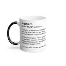 Taza Mágica de "Ingeniero" divertida para café o té, con diseño de definición sarcástica en español - Regalo perfecto para amantes del humor y la ironía - Blanco - Ver 1