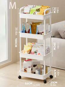 1 pezzo Scaffale multilivello per cucina, carrello utility mobile per cosmetici, spuntino, articoli per neonati, soggiorno, bagno, scaffale portaoggetti in plastica (ganci non inclusi) - Multicolore - Visualizzare 8
