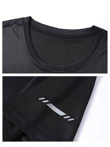 1 件多色可选，男士休闲户外运动跑步透气速干渐变 T 恤，夏季 - 紅色 - 查看 5