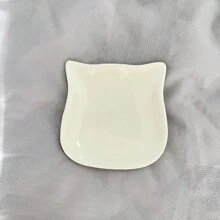 Ceramic Earrings, Earrings, Necklaces, Rings, Faux Pearl Display Trays, Jewelry Display Racks, Cat Head Shaped Jewelry Display, Photo Props, Women's Makeup, Desktop Small Accessories Storage Tray, Bathroom Accessories Display Tray, Men's Entrance Key Jewelry Tray, 3.27 Inches