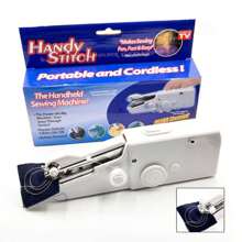 USB Mini máquina de coser eléctrica multifuncional portátil de mano para el hogar Recargable - Blanco - Ver 5