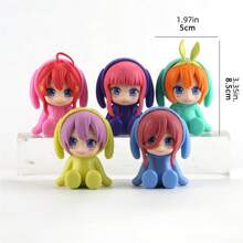 1 bức tượng nhỏ hoạt hình Quintessential Quintuplets, tư thế ngồi Phiên bản Q của bức tượng trang trí Nakano Nino, phong cách ngẫu nhiên - Nhiều màu - Xem 3