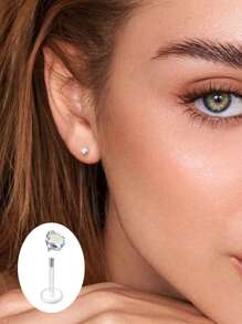 Boucles d'oreille hélix 16G en acrylique clair, rétenteur tragus en bioflex clair, anneaux de lèvres, anneaux de lèvres Monroe, clous Labret, bijoux pour piercing Méduse, 3 mm, 8-31 pièces, pour femmes et hommes